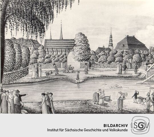 Gemälde mit Ansicht von Zwickau