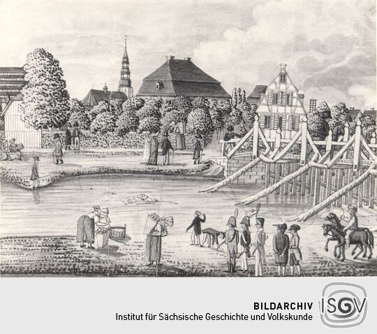 Gemälde mit Ansicht von Zwickau