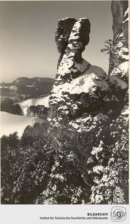 Postkarte: Der "Türkenkopf" in den Feldsteinen