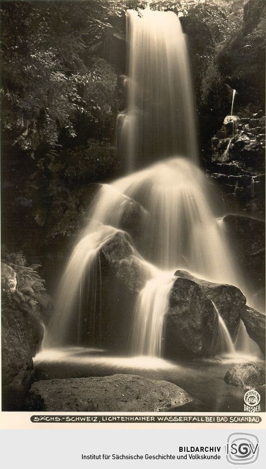 Postkarte: Lichtenhainer Wasserfall im Kirnitzschtal