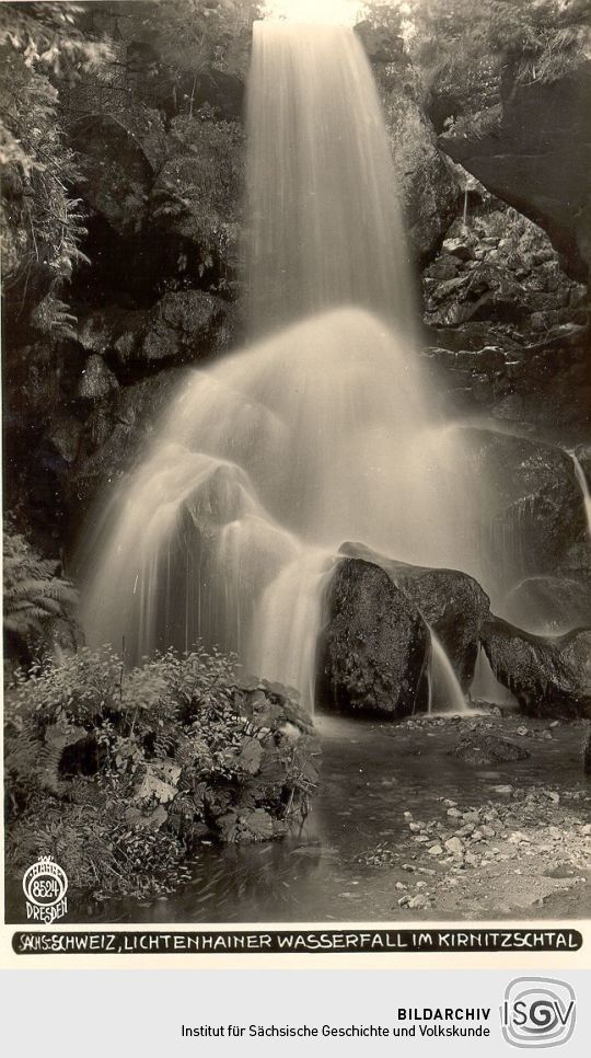 Postkarte: Lichtenhainer Wasserfall im Kirnitzschtal