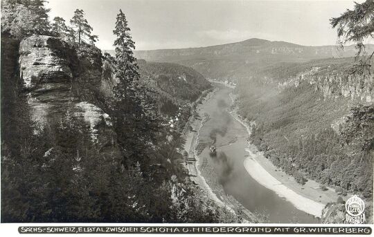 Postkarte: Großer Winterberg und Elbtal