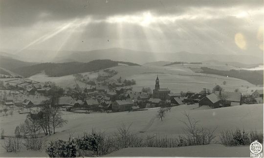 Postkarte: Ortsansicht Saupsdorf