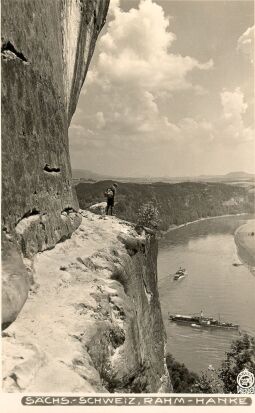 Postkarte: Blick von der Rahm-Hanke ins Elbtal