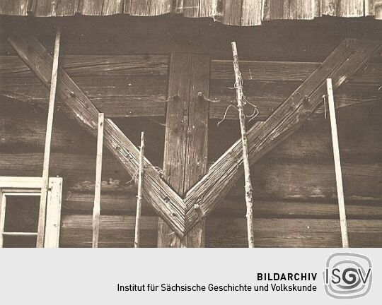 Detail eines Umgebindehauses in Wehrsdorf