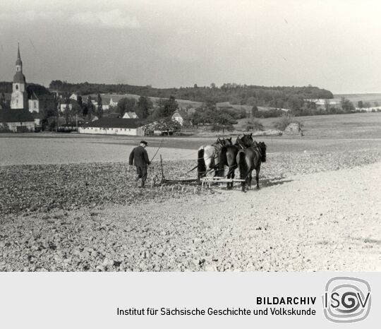 Feldarbeit in Crostwitz