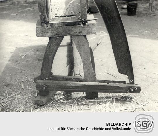 Landwirtschaftliches Arbeitsgerät in Sabrodt, Strohschneidestock