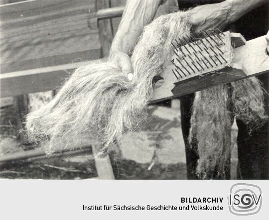 Flachsverarbeitung in Kreckwitz