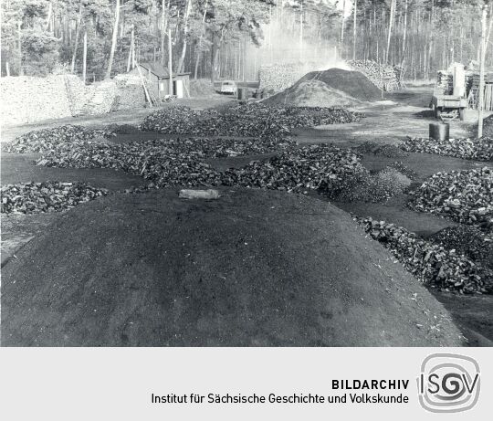 Holzkohlenherstellung in Rietschen, Meilerplatz