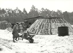 Bild: Holzkohlenherstellung in Rietschen