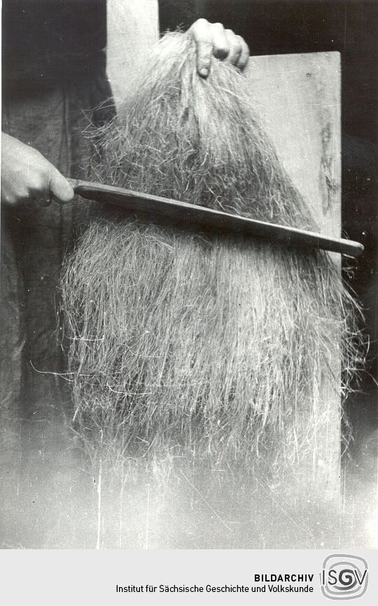 Flachsbearbeitung im Spreewald