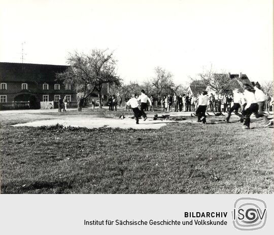 Maibaumwerfen in Groß Zeißig