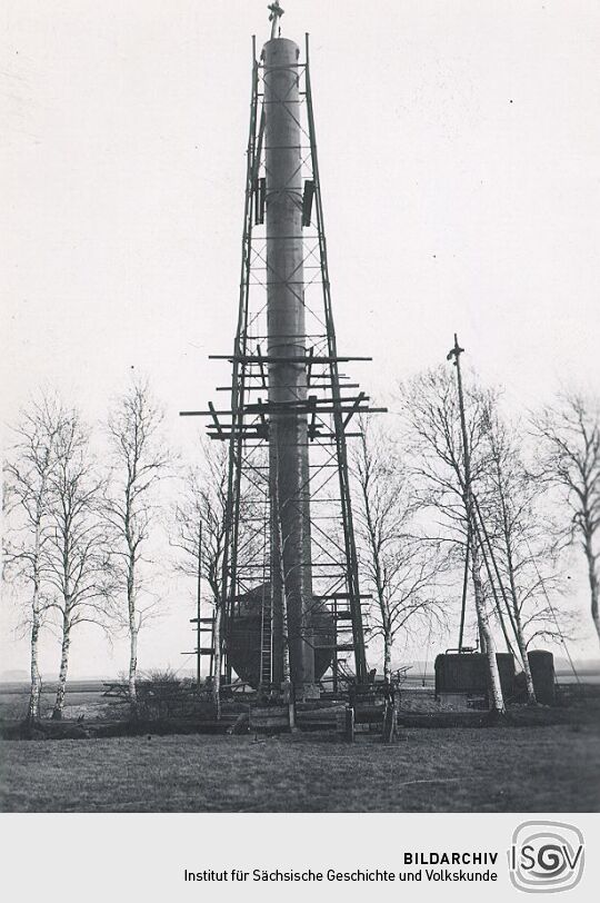 Montage des Wasserturms in Groß Partwitz