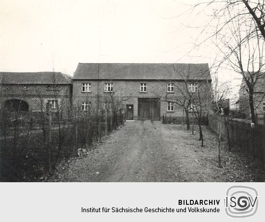 Blick auf einen Bauernhof in Groß Partwitz