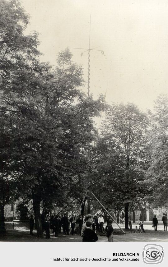 Maibaumwerfen in Groß Partwitz