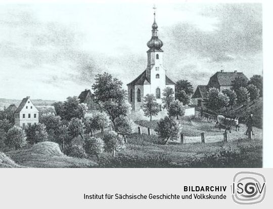Blick auf Ostro mit Kirche