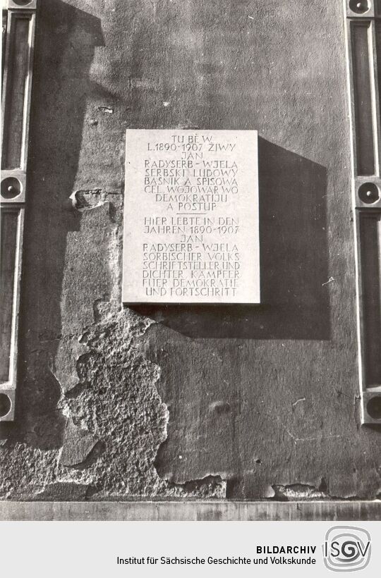 Gedenktafel in Bautzen