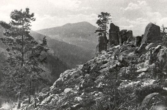 Postkarte: Der Hochwald vom Scharfenstein aus