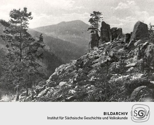 Postkarte: Der Hochwald vom Scharfenstein aus