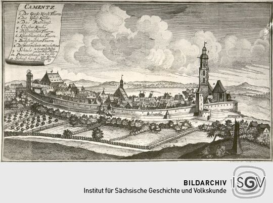 Historische Ansicht der Stadt Kamenz