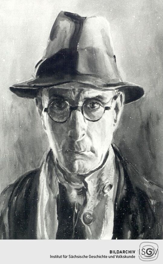 Selbstbildnis von Wylem Šybar in Bautzen