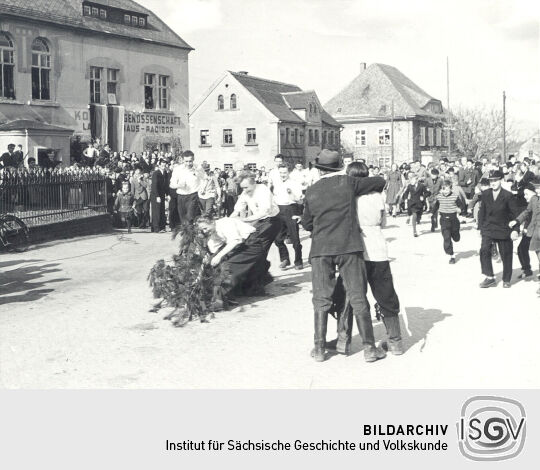 Maibaumwerfen in Radibor