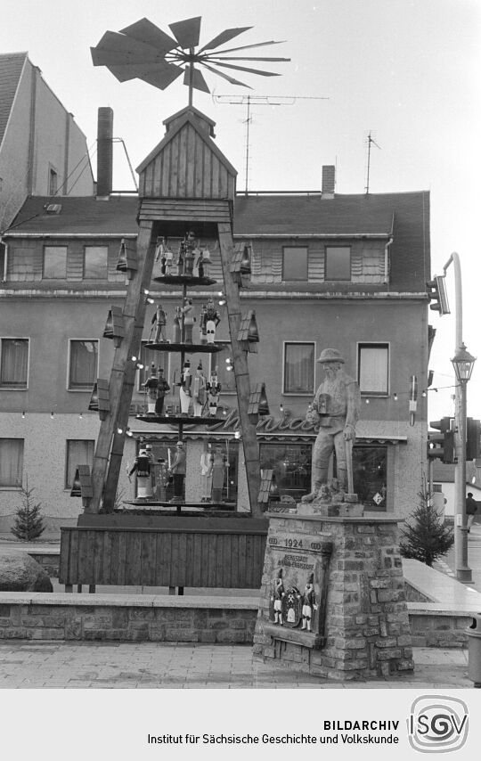 Ansicht des Weihnachtsmarktes auf dem Marktplatz in Brand-Erbisdorf