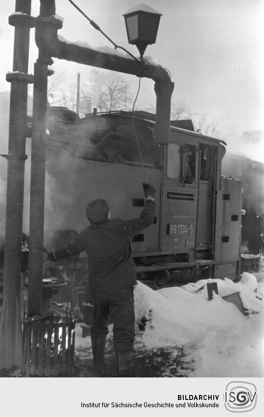 Ansicht einer Lokomotive der Weißeritztalbahn