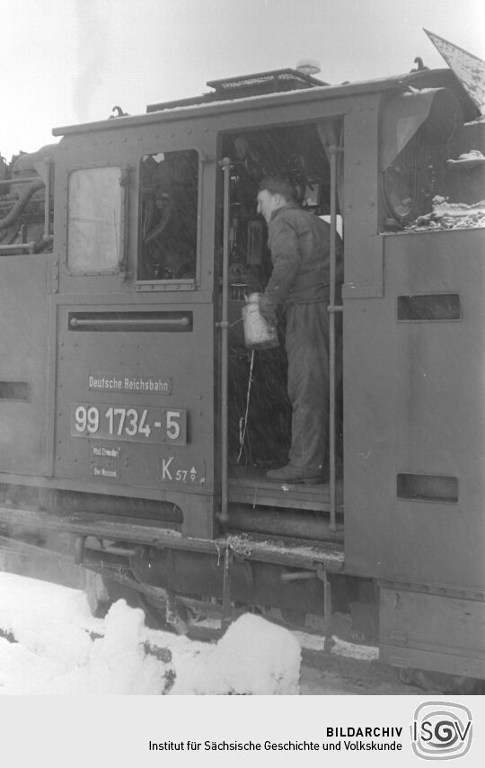 Ansicht einer Lokomotive der Weißeritztalbahn