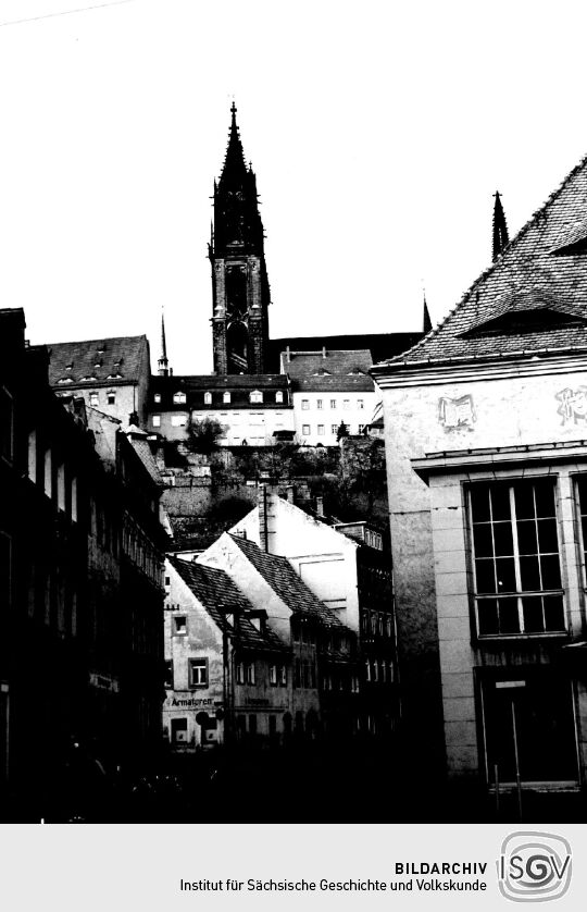 Meißen, Theaterstraße - Blick zum Dom