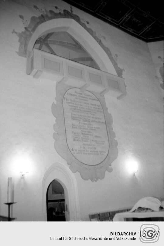 Gedenktafel in der Kirche in Dippoldiswalde