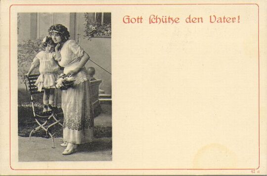 Postkarte: "Gott schütze den Vater!"