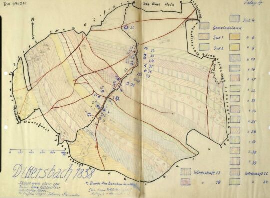 Flurkarte 'Dittersbach 1838'