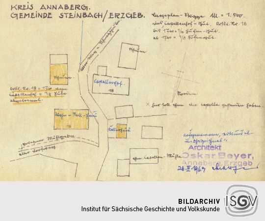 Lageplan eines bäuerlichen Anwesens in Steinbach