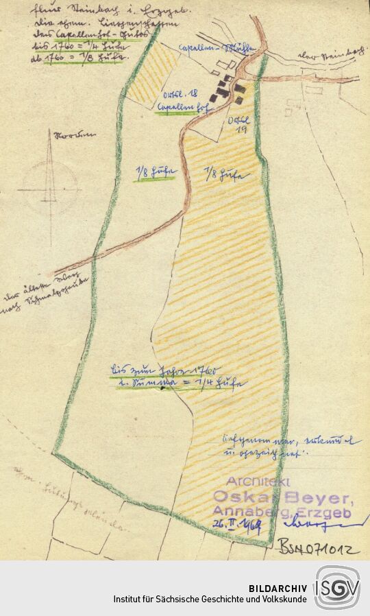 Lageplan eines bäuerlichen Anwesens in Steinbach