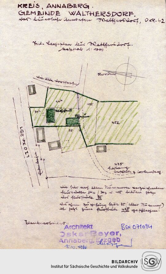 Lageplan der Flur Walthersdorf