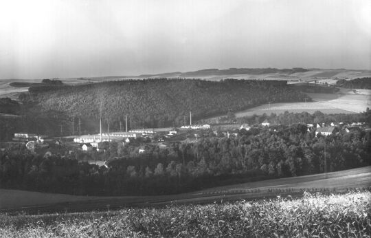 Landschaftsansicht bei Silberstraße mit der Kammgarnspinnerei Schedewitz