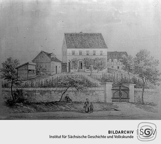 Gemälde von der Alten Schule in Diera