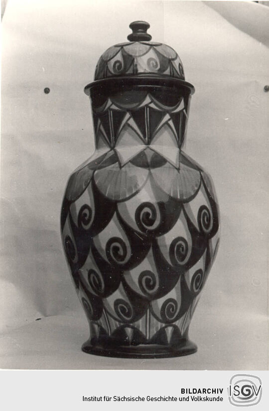 Deckelvase
