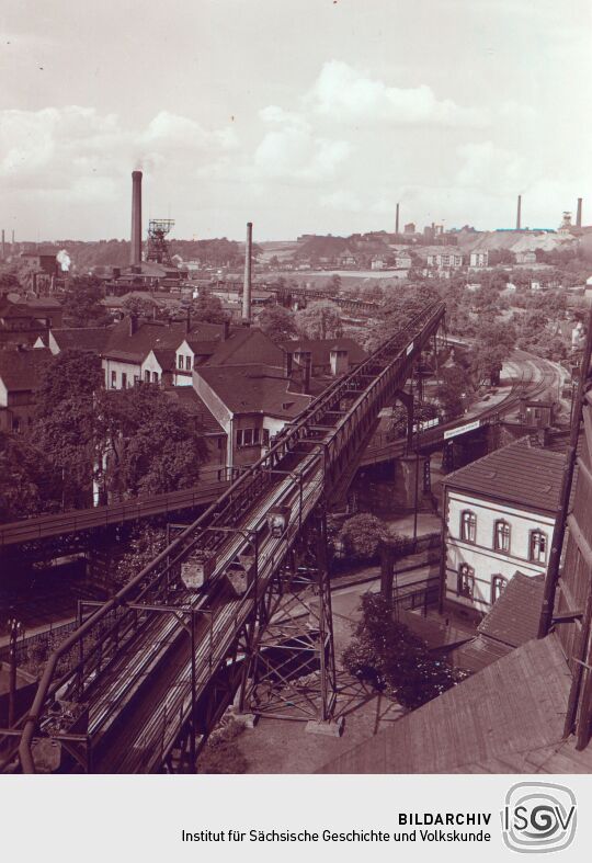 Ansicht einer Materialseilbahn in Zwickau