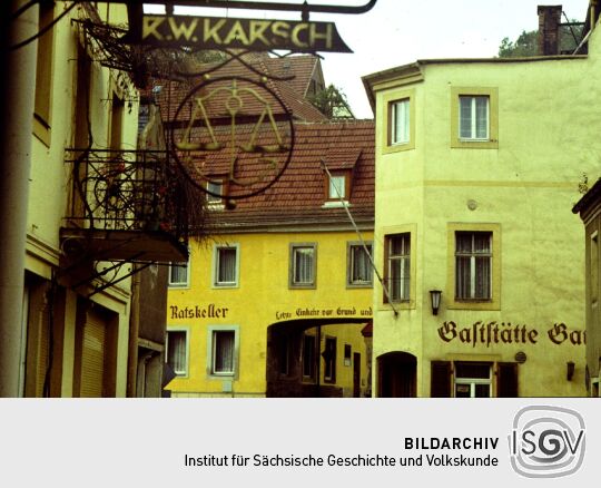 Fassadendetail in Stadt Wehlen