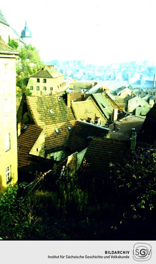 Dachlandschaft in Meißen unterhalb der Schlossbrücke