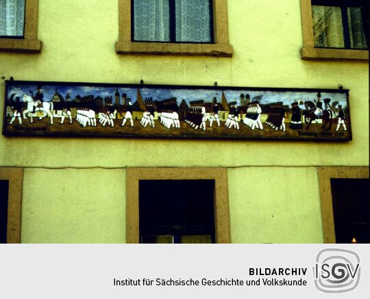 Erbgericht    -  Wandbild  vom Bergmannszug