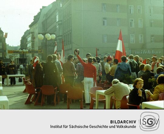 Straßenszene in Leipzig
