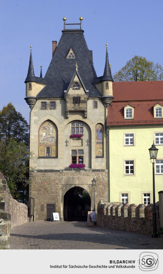 Meißen, Schlossbrücke - Das Torhaus der Burg (Markgrafenschloss)