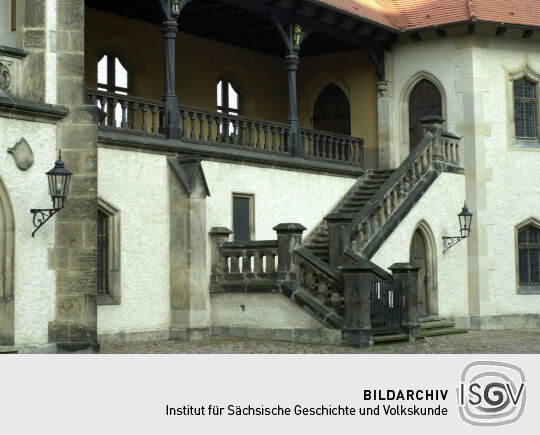 Treppe an der Albrechtsburg in Meissen (Übergang zu Kornhaus)