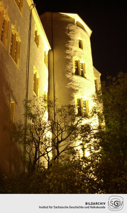 Meißen bei Nacht - Turm am Amtsgericht auf der Burg