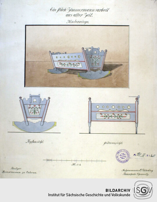 Kinderwiege in Heimatmuseum zu Oederan