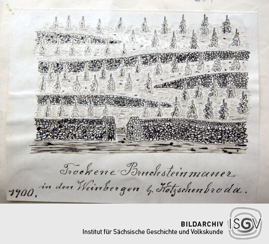 Bruchsteinmauer in Kötschenbroda