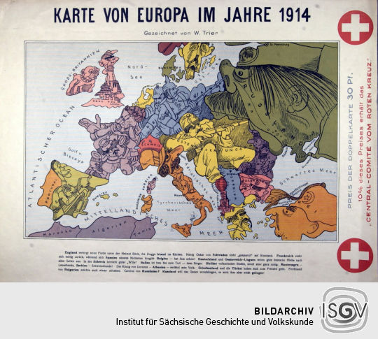 Karte von Europa im Jahre 1914 von Trier, W.